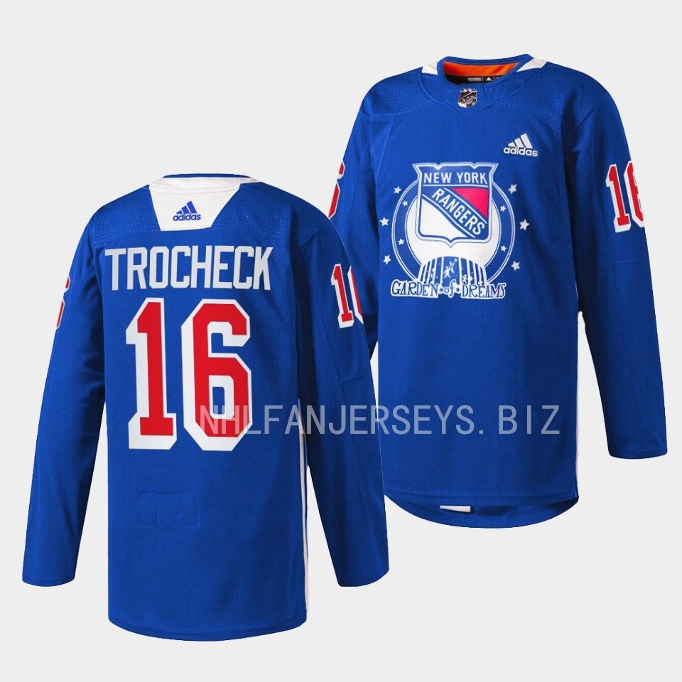 New York Rangers Vincent Trocheck Garden of Dreams Blue Jersey New York Rangers Vincent Trocheck Garden of Dreams Blue Jersey