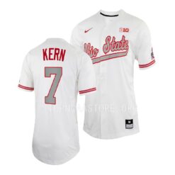 Ohio State Buckeyes Kade Kern College Baseball Full-Button Jersey White