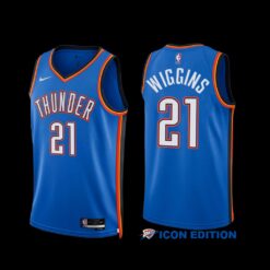 Oklahoma City Thunder Aaron Wiggins 2022-23 Icon Edition Jersey Blue