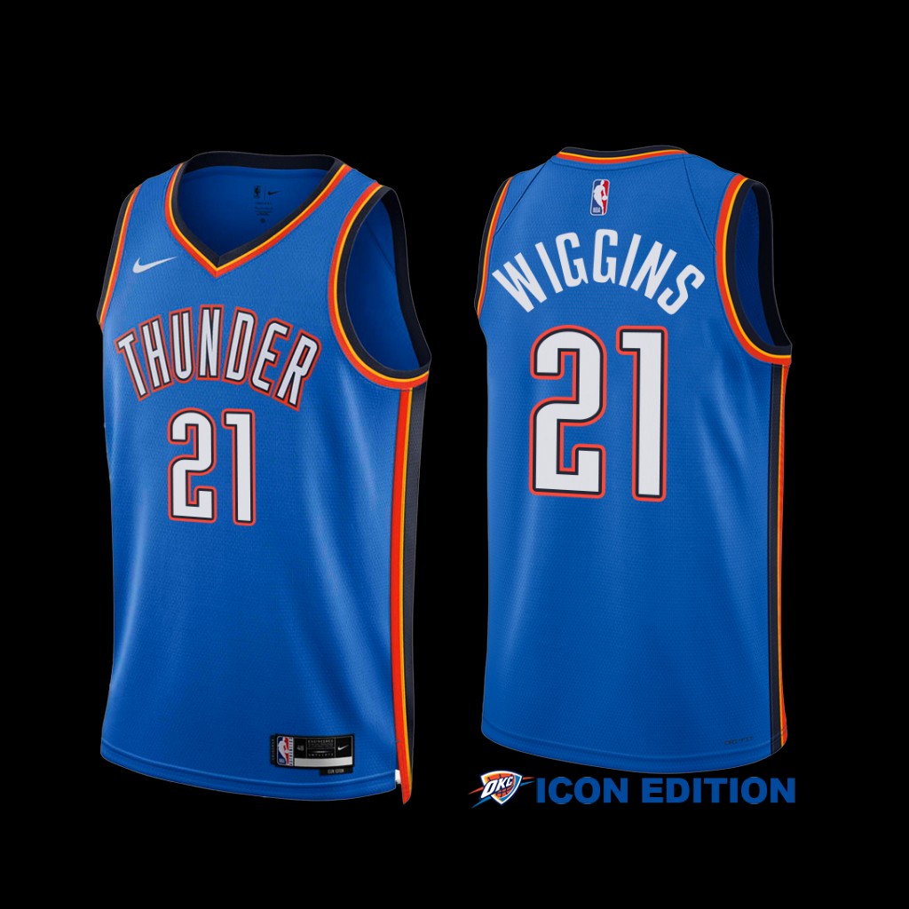 Oklahoma City Thunder Aaron Wiggins 2022-23 Icon Edition Jersey Blue Oklahoma City Thunder Aaron Wiggins 2022-23 Icon Edition Jersey Blue