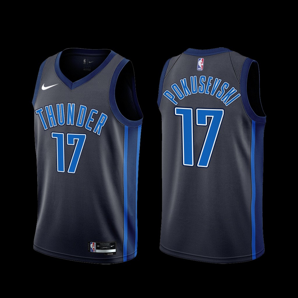 Oklahoma City Thunder Aleksej Pokusevski 2022-23 Black City Edition Jersey Oklahoma City Thunder Aleksej Pokusevski 2022-23 Black City Edition Jersey