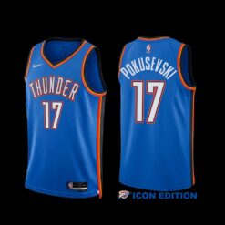 Oklahoma City Thunder Aleksej Pokusevski 2022-23 Icon Edition Jersey Blue