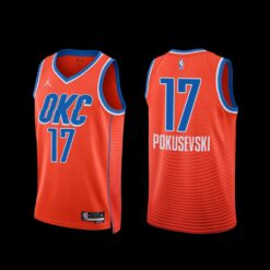 Oklahoma City Thunder Aleksej Pokusevski 2022-23 Statement Edition Jersey Orange