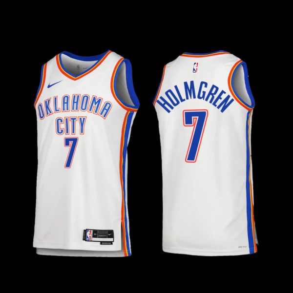 Oklahoma City Thunder Chet Holmgren 2022-23 Association Edition Jersey White Oklahoma City Thunder Chet Holmgren 2022-23 Association Edition Jersey White