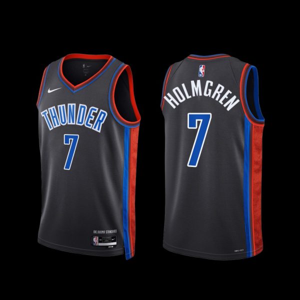 Oklahoma City Thunder Chet Holmgren 2022-23 City Edition Jersey Gray Oklahoma City Thunder Chet Holmgren 2022-23 City Edition Jersey Gray