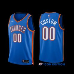 Oklahoma City Thunder Custom 2022-23 Icon Edition Jersey Blue