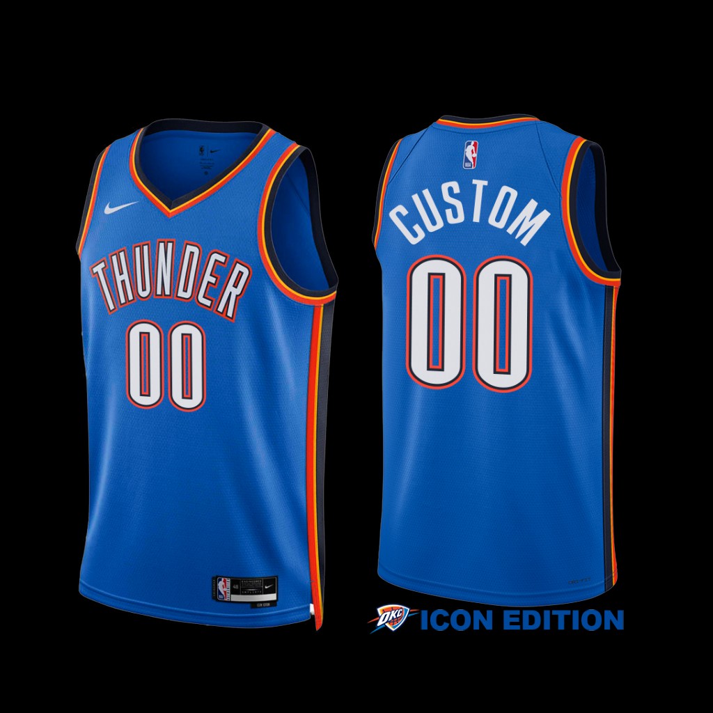 Oklahoma City Thunder Custom 2022-23 Icon Edition Jersey Blue Oklahoma City Thunder Custom 2022-23 Icon Edition Jersey Blue
