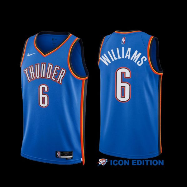 Oklahoma City Thunder Jaylin Williams 2022-23 Icon Edition Jersey Blue Oklahoma City Thunder Jaylin Williams 2022-23 Icon Edition Jersey Blue