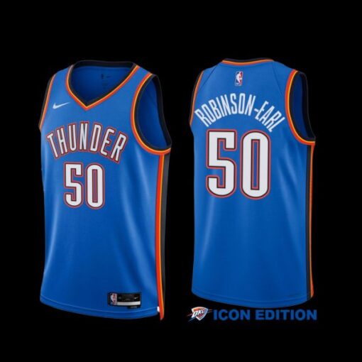 Oklahoma City Thunder Jeremiah Robinson-Earl 2022-23 Icon Edition Jersey Blue