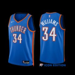 Oklahoma City Thunder Kenrich Williams 2022-23 Icon Edition Jersey Blue