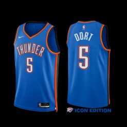 Oklahoma City Thunder Luguentz Dort 2022-23 Icon Edition Jersey Blue
