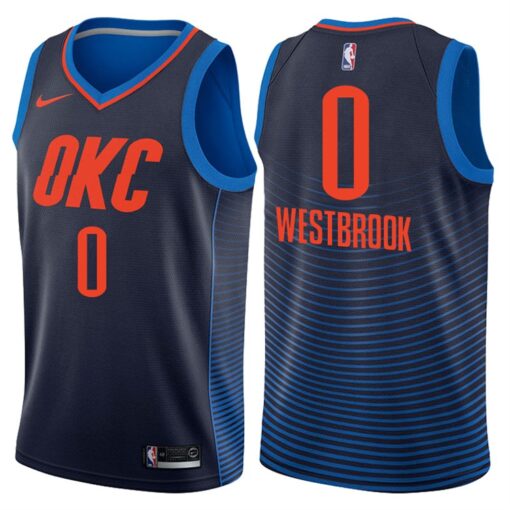 Oklahoma City Thunder Russell Westbrook Navy Statement Jersey