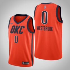 Oklahoma City Thunder Russell Westbrook Orange Earned Jersey