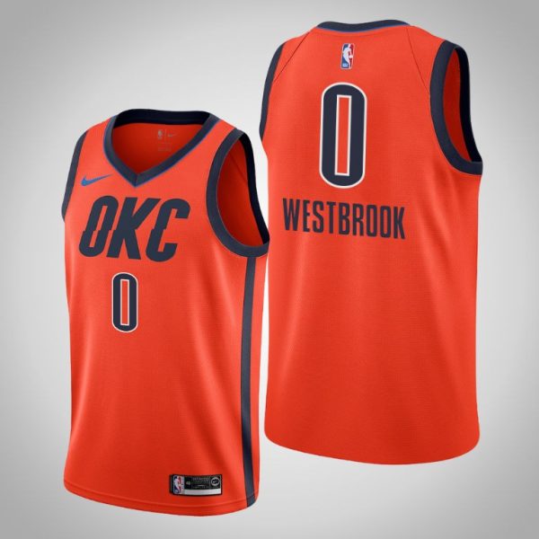Oklahoma City Thunder Russell Westbrook Orange Earned Jersey Oklahoma City Thunder Russell Westbrook Orange Earned Jersey
