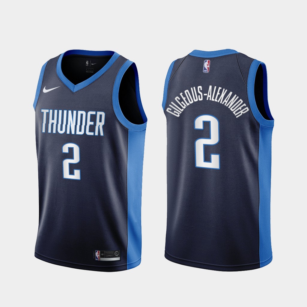 Oklahoma City Thunder Shai Gilgeous-Alexander 2021 Earned Navy Jersey Oklahoma City Thunder Shai Gilgeous-Alexander 2021 Earned Navy Jersey