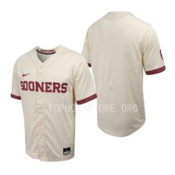 Oklahoma Sooners College Baseball Natural Full-Button Jersey Men