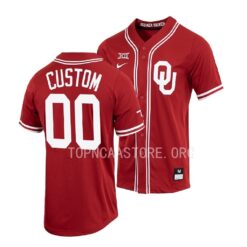 Oklahoma Sooners Custom College Baseball Crimson Jersey