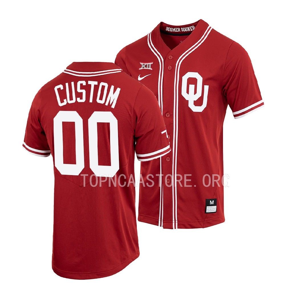 Oklahoma Sooners Custom College Baseball Crimson Jersey Oklahoma Sooners Custom College Baseball Crimson Jersey