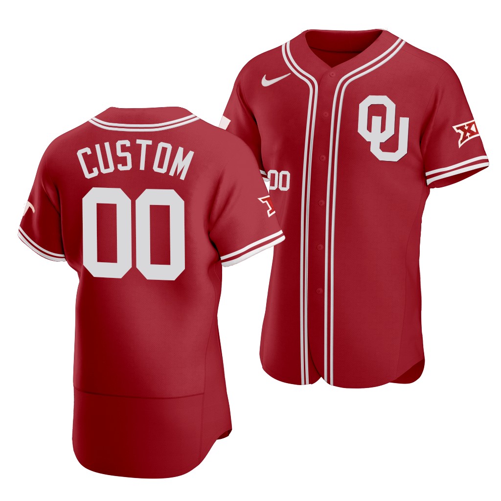 Oklahoma Sooners Custom Red College Baseball Jersey Oklahoma Sooners Custom Red College Baseball Jersey
