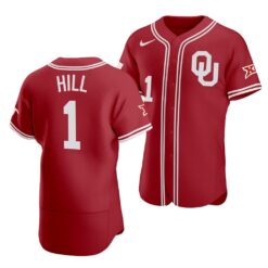 Oklahoma Sooners Jalen Hill Red College Baseball Jersey