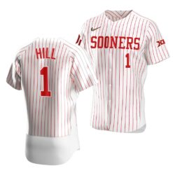 Oklahoma Sooners Jalen Hill White College Baseball Jersey
