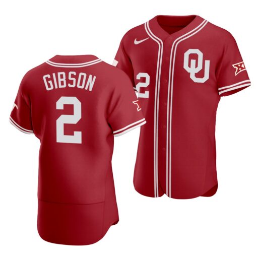 Oklahoma Sooners Umoja Gibson Red College Baseball Jersey