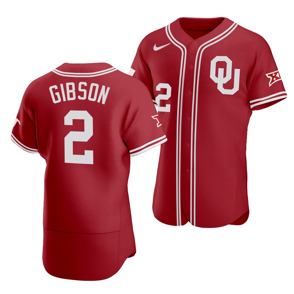 Oklahoma Sooners Umoja Gibson Red College Baseball Jersey Oklahoma Sooners Umoja Gibson Red College Baseball Jersey