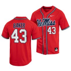 Ole Miss Rebels Cole Baker College Baseball Jersey Red