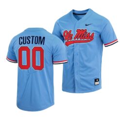 Ole Miss Rebels Custom College Baseball Jersey Blue