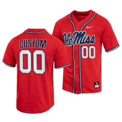 Ole Miss Rebels Custom College Baseball Jersey Red
