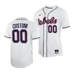 Ole Miss Rebels Custom College Baseball Jersey White