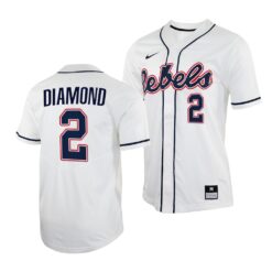 Ole Miss Rebels Derek Diamond College Baseball Jersey White