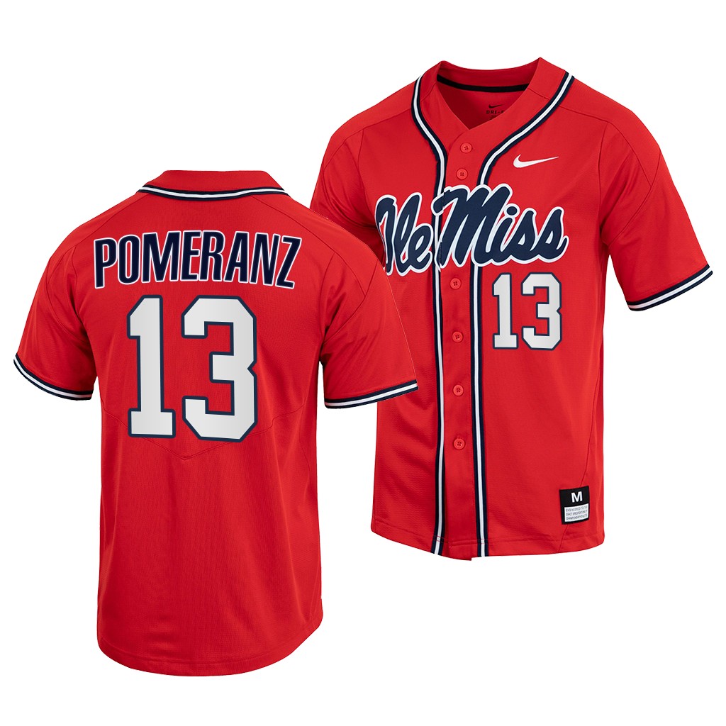 Ole Miss Rebels Drew Pomeranz College Baseball Jersey Red Ole Miss Rebels Drew Pomeranz College Baseball Jersey Red
