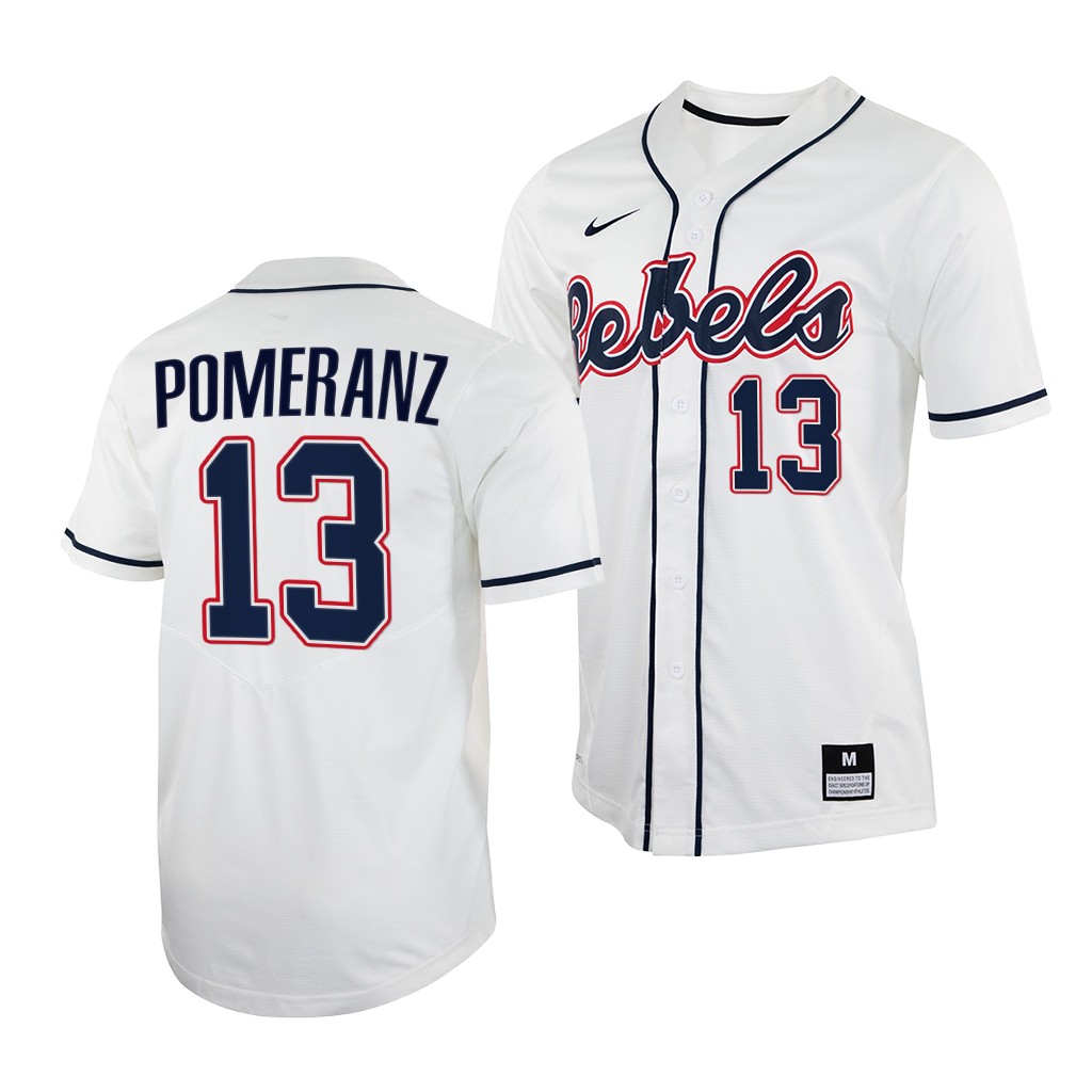 Ole Miss Rebels Drew Pomeranz College Baseball Jersey White Ole Miss Rebels Drew Pomeranz College Baseball Jersey White