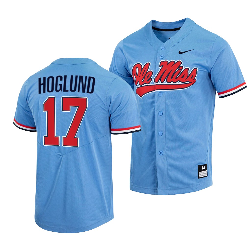 Ole Miss Rebels Gunnar Hoglund College Baseball Jersey Blue Ole Miss Rebels Gunnar Hoglund College Baseball Jersey Blue