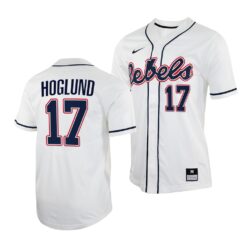 Ole Miss Rebels Gunnar Hoglund College Baseball Jersey White