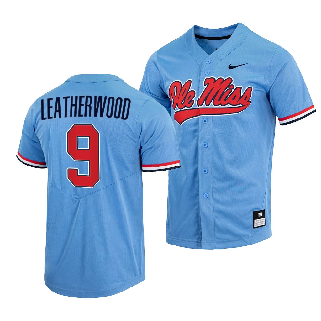 Ole Miss Rebels Hayden Leatherwood College Baseball Jersey Blue Ole Miss Rebels Hayden Leatherwood College Baseball Jersey Blue