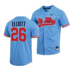 Ole Miss Rebels Hunter Elliott College Baseball Jersey Blue