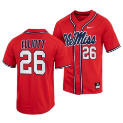 Ole Miss Rebels Hunter Elliott College Baseball Jersey Red