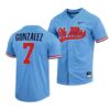 Ole Miss Rebels Hunter Elliott College Baseball Jersey Blue