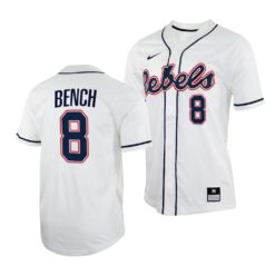 Ole Miss Rebels Justin Bench College Baseball Jersey White
