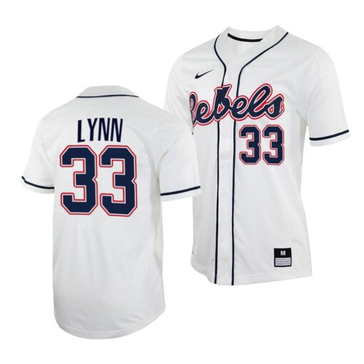 Ole Miss Rebels Lance Lynn College Baseball Jersey White