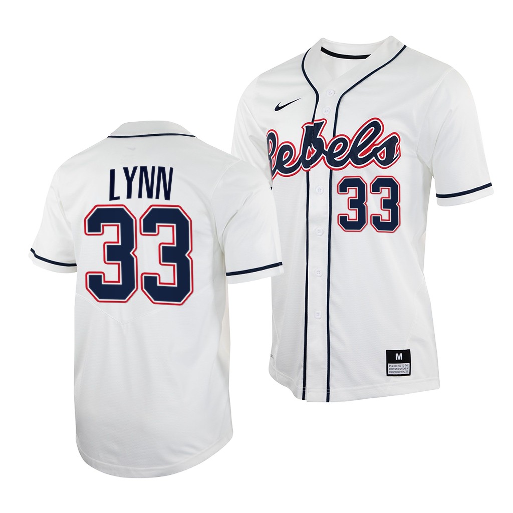 Ole Miss Rebels Lance Lynn College Baseball Jersey White Ole Miss Rebels Lance Lynn College Baseball Jersey White