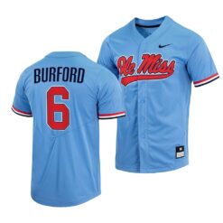Ole Miss Rebels Reagan Burford College Baseball Jersey Blue