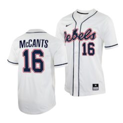 Ole Miss Rebels TJ McCants College Baseball Jersey White