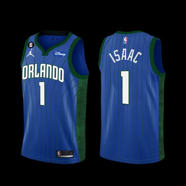 Orlando Magic Jonathan Isaac 2022-23 Statement Edition Jersey Blue Orlando Magic Jonathan Isaac 2022-23 Statement Edition Jersey Blue