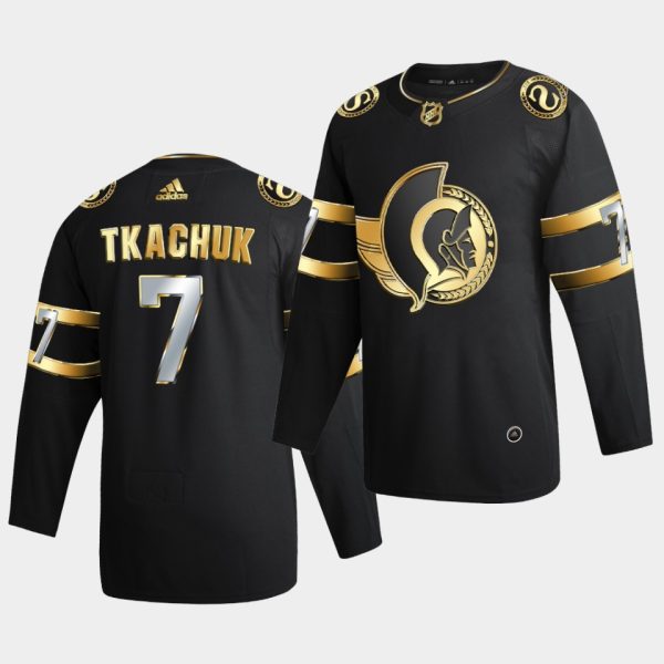 Ottawa Senators Brady Tkachuk 2020-21 Golden Edition Limited Black Jersey Ottawa Senators Brady Tkachuk 2020-21 Golden Edition Limited Black Jersey