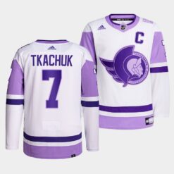 Ottawa Senators Brady Tkachuk 2021 HockeyFightsCancer Jersey White