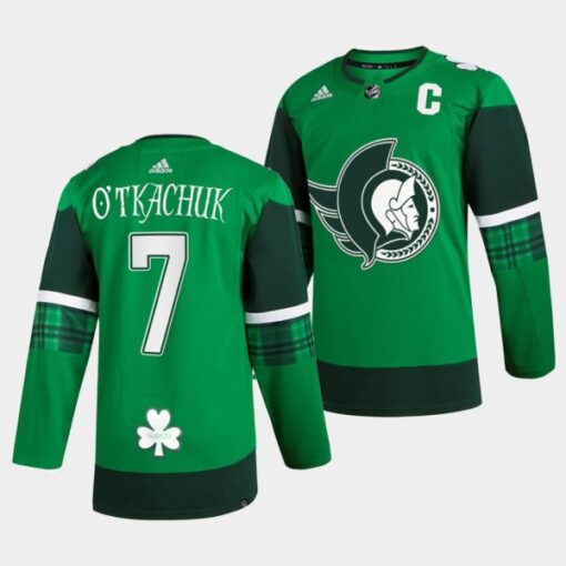 Ottawa Senators Brady Tkachuk 2022 St. Patrick Green Jersey