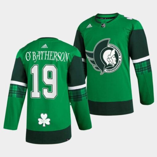 Ottawa Senators Drake Batherson 2022 St. Patrick Green Jersey